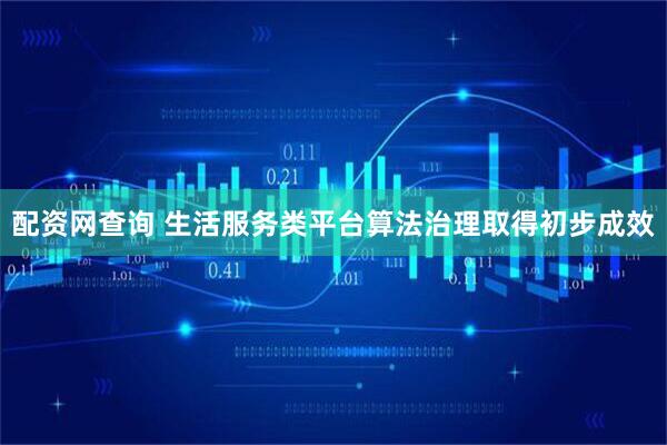 配资网查询 生活服务类平台算法治理取得初步成效